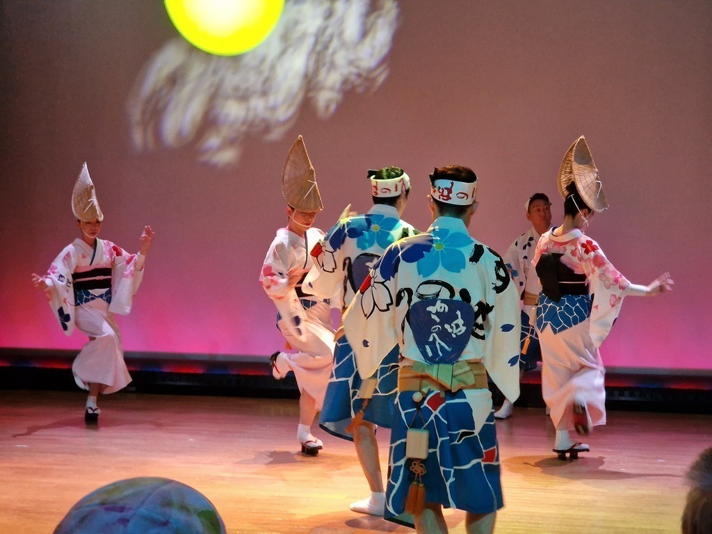 A group showing of the traditional Awa dance