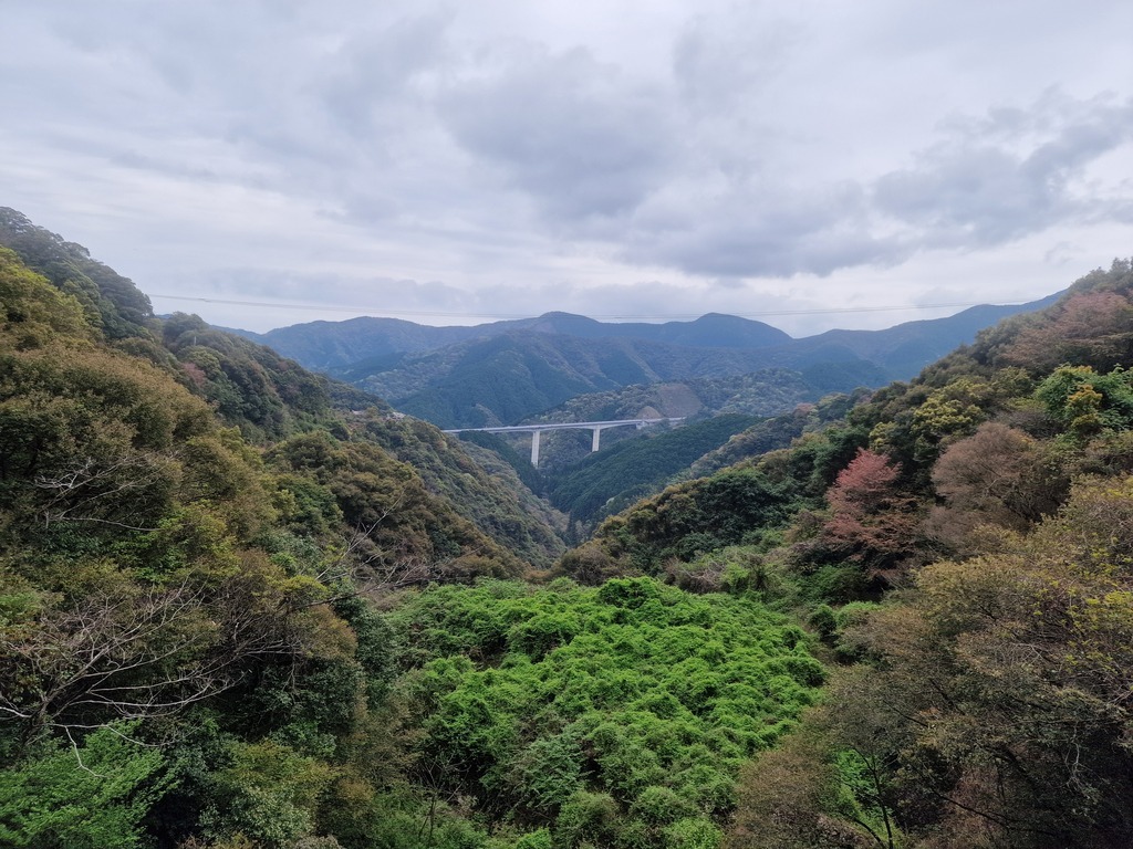 A green valley with an expressway in the distance