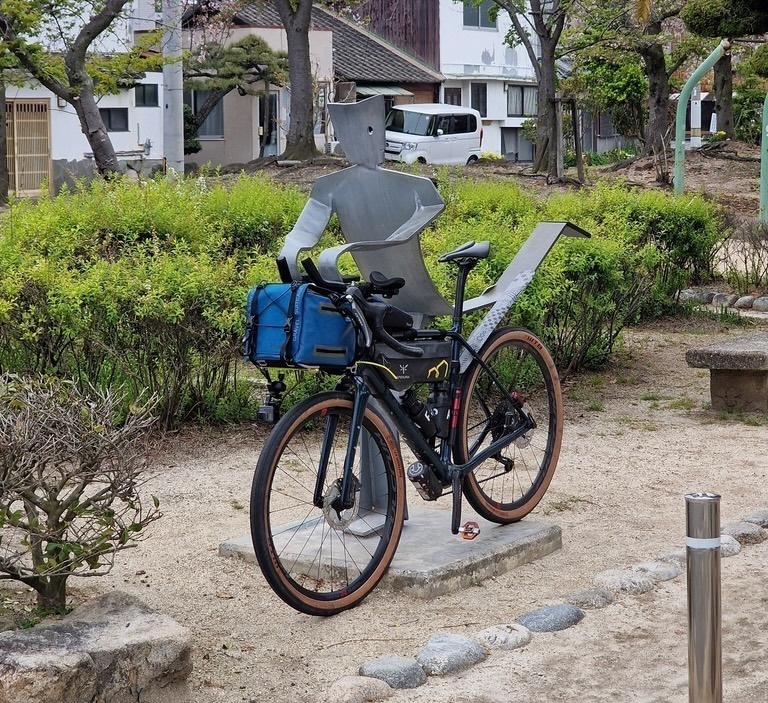 A metal statute that can hold your bike