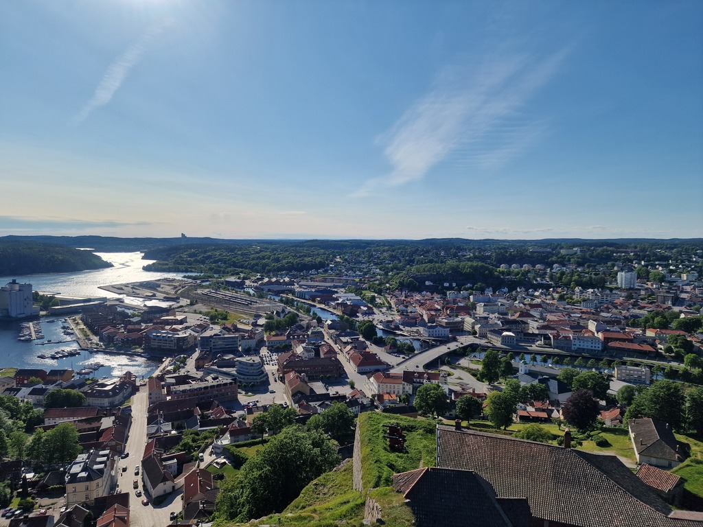Halden city seen from the top of the fortress